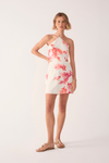 Vestido Linho Estampa Coral