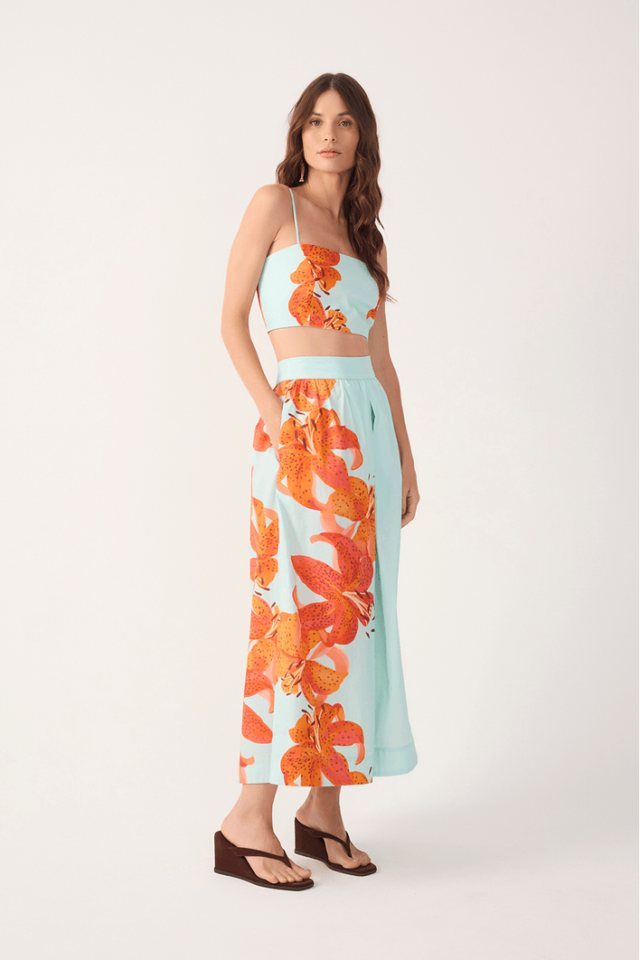 Conjunto Tricoline Estampa Lírios