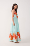 Vestido Cropped Tricoline Estampa Lírios