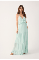 Vestido Longo Lurex Babado Busto