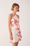 Vestido Linho Estampa Coral