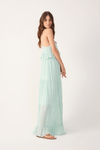 Vestido Longo Lurex Babado Busto