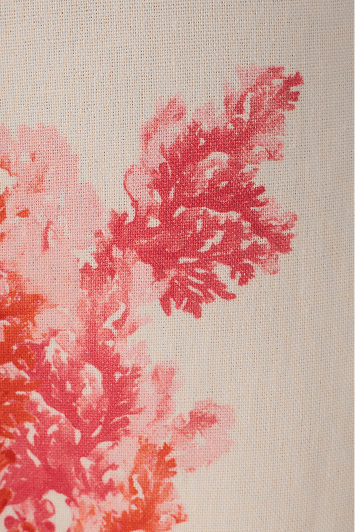 Vestido Linho Estampa Coral