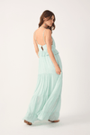Vestido Longo Lurex Babado Busto