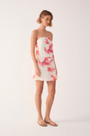 Short Saia Linho Estampa Coral