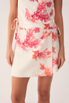 Short Saia Linho Estampa Coral