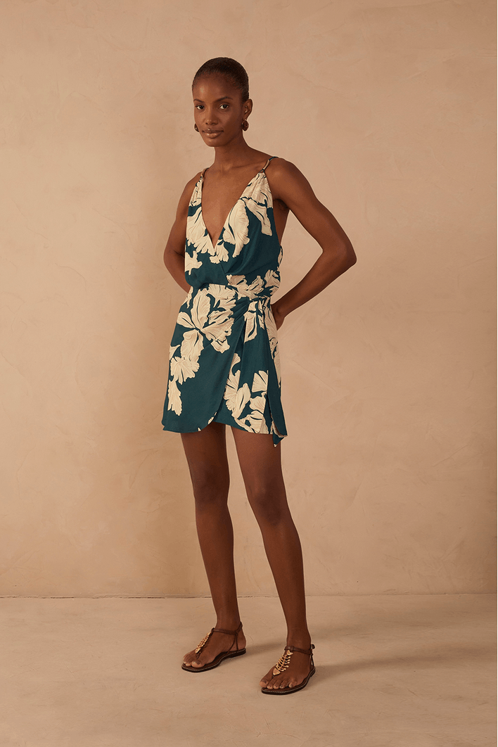 Vestido Estampa Pétala Verde