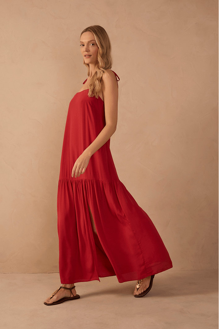 Vestido Longo Crepe Fenda
