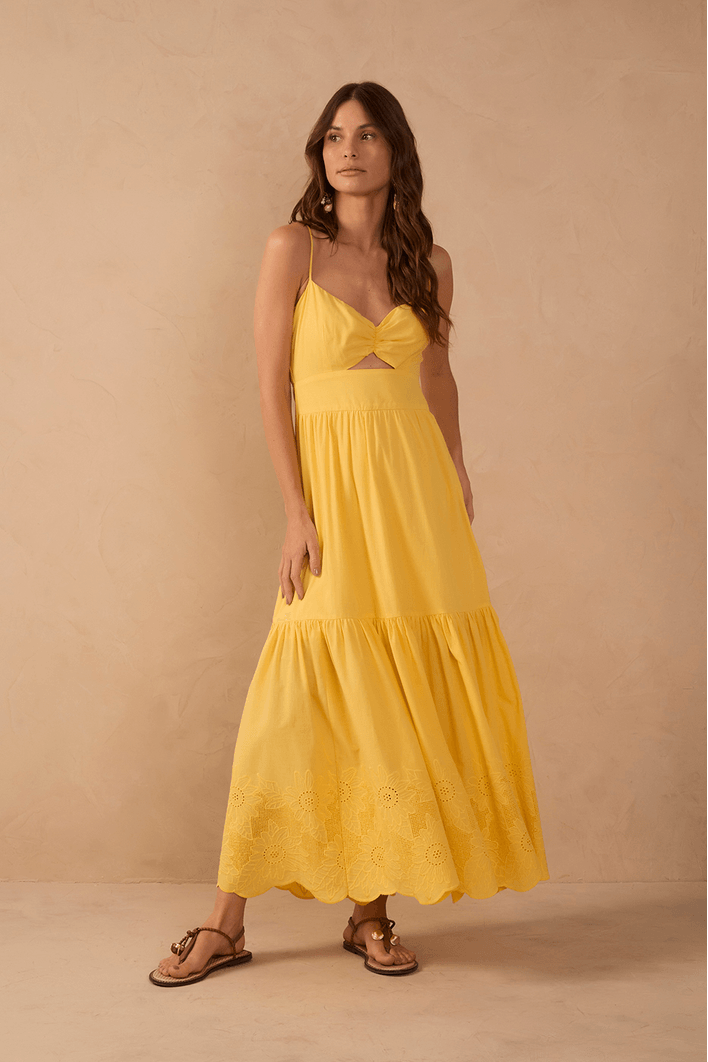 Vestido Cropped Algodão Bordado