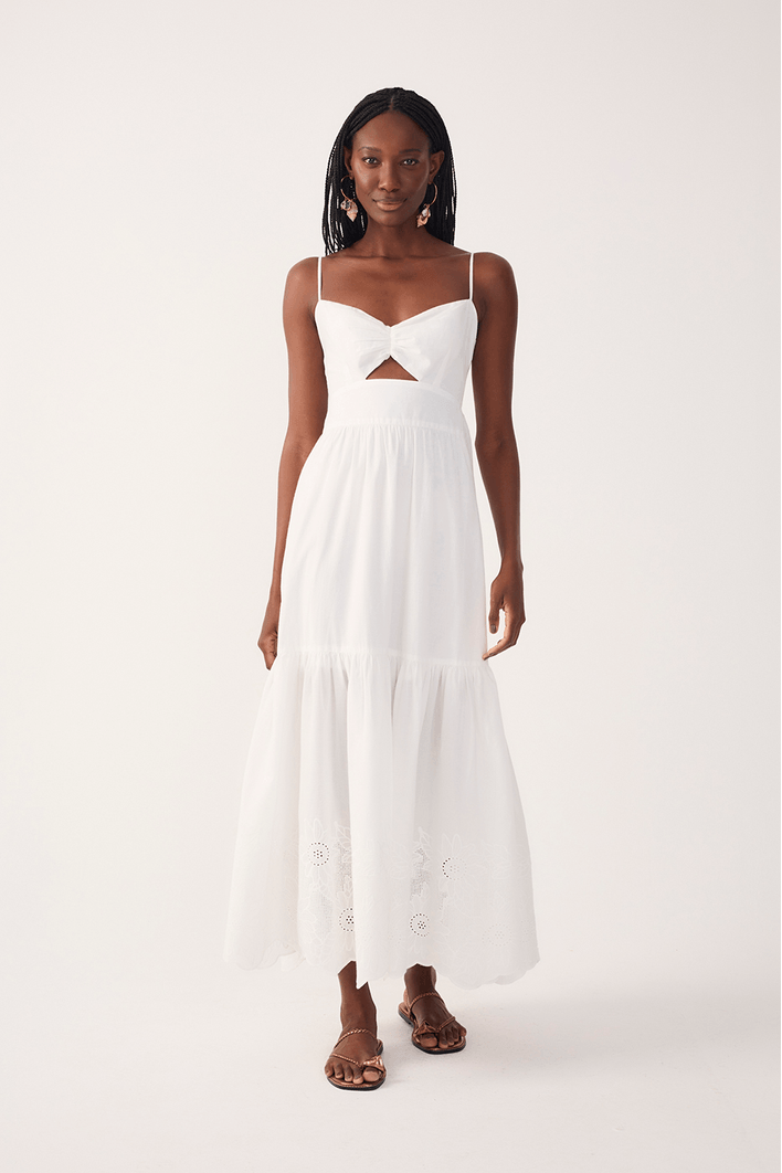 Vestido Cropped Algodão Bordado