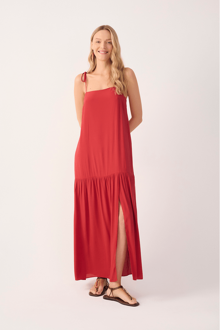 Vestido Longo Crepe Fenda