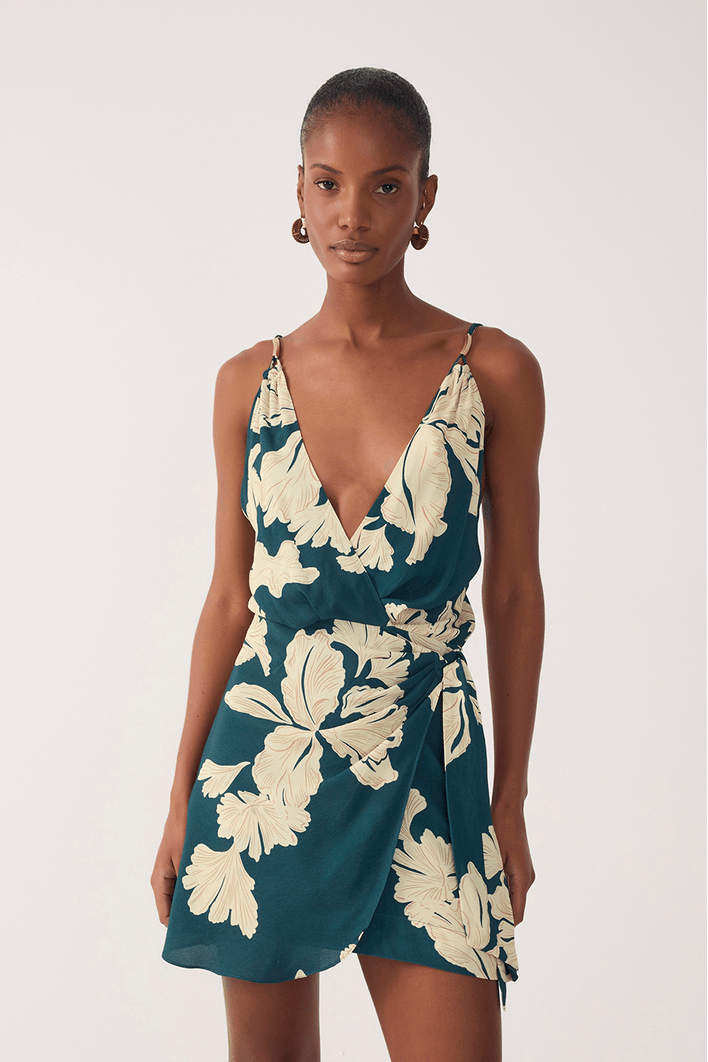 Vestido Estampa Pétala Verde