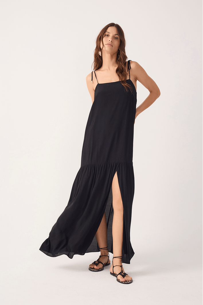 Vestido Longo Crepe Fenda