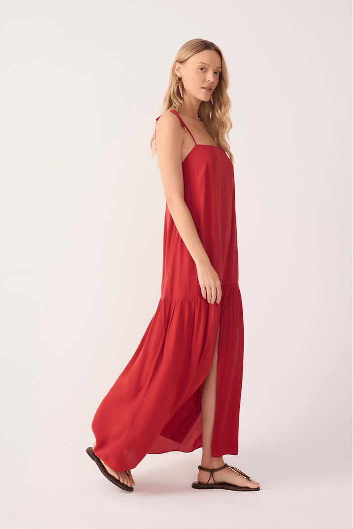 Vestido Longo Crepe Fenda