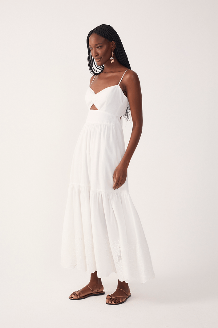 Vestido Cropped Algodão Bordado
