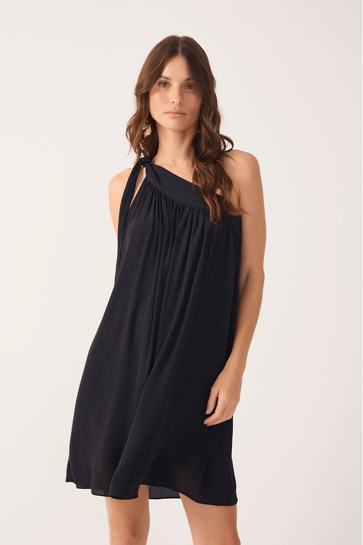 Vestido Curto Crepe Um Ombro Só