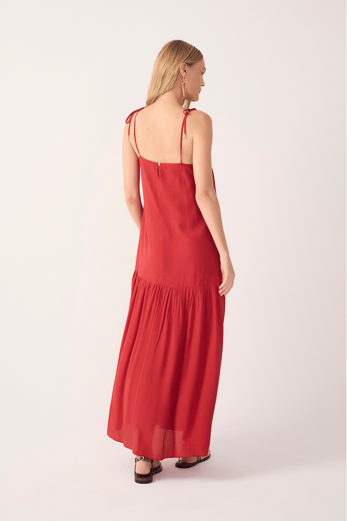 Vestido Longo Crepe Fenda