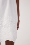 Vestido Curto Algodão Bordado Barrado