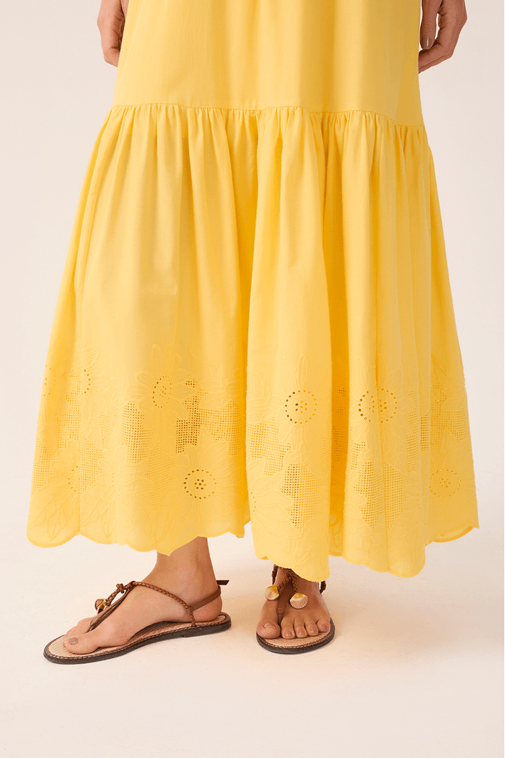 Vestido Cropped Algodão Bordado