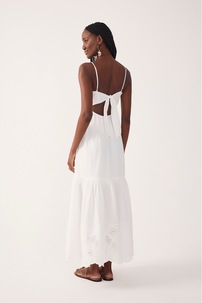 Vestido Cropped Algodão Bordado