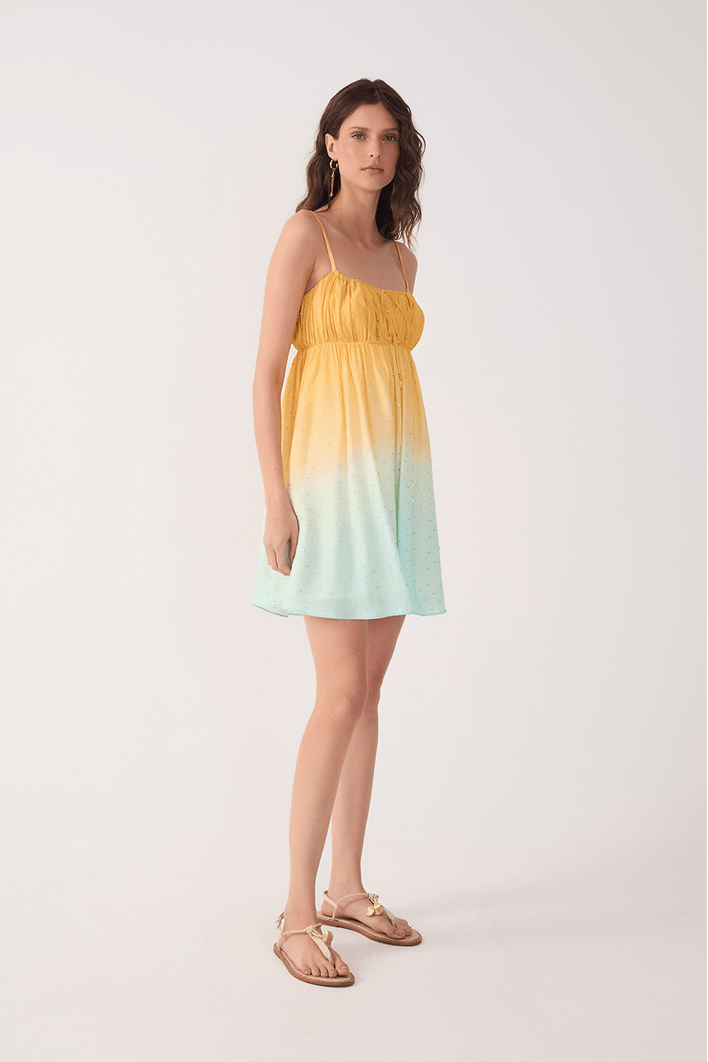 Vestido Lurex Estampa Nascente