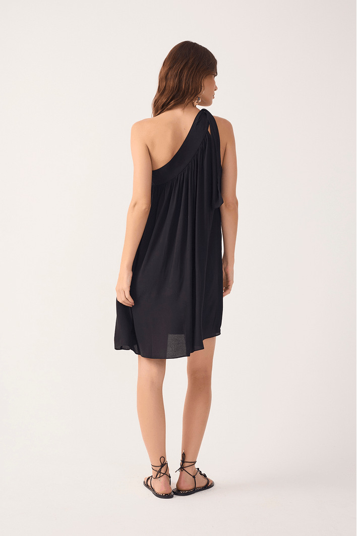 Vestido Curto Crepe Um Ombro Só