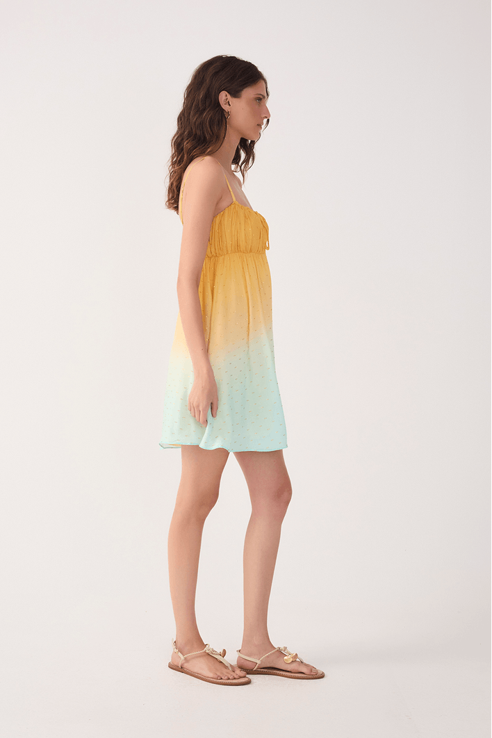 Vestido Lurex Estampa Nascente