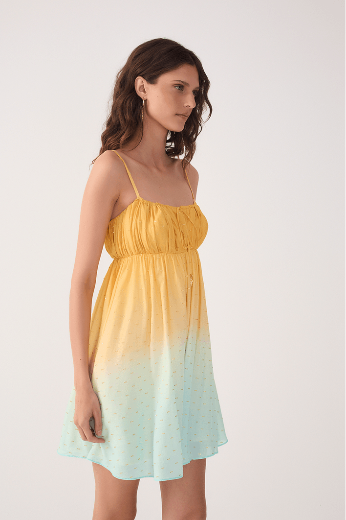 Vestido Lurex Estampa Nascente