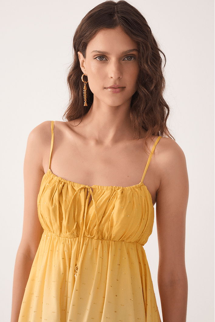 Vestido Lurex Estampa Nascente