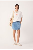 Saia Short Jeans Cós Pespontado