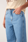 Calça Jeans Costura Deslocada Pespontos