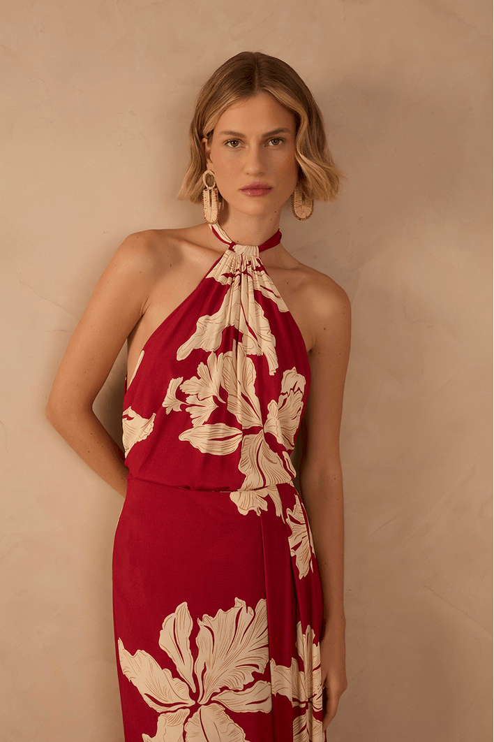 Blusa Estampa Pétala Vermelha