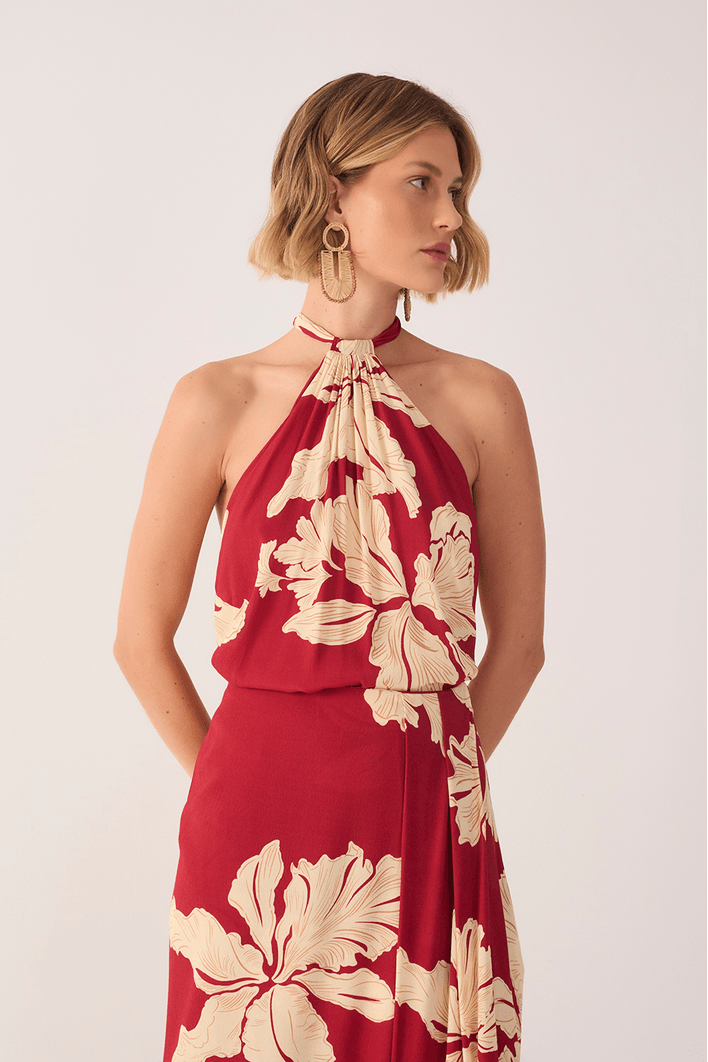 Blusa Estampa Pétala Vermelha