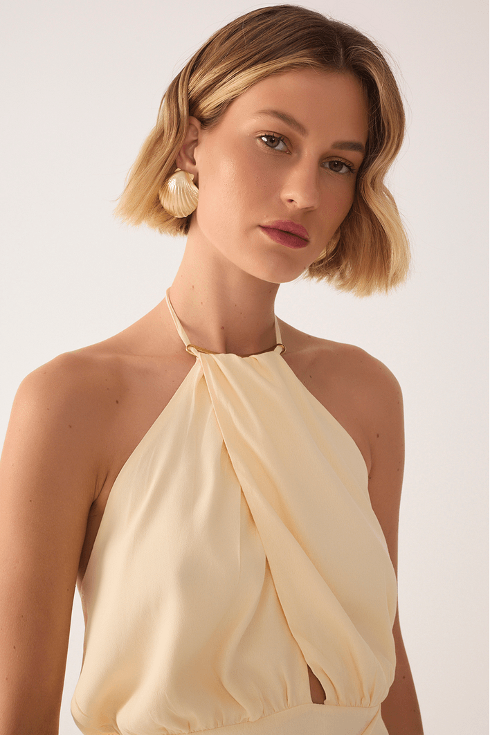 Vestido Curto Crepe Pareô