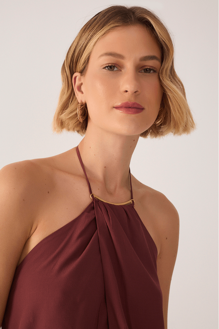 Vestido Curto Crepe Pareô