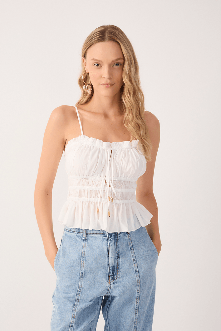 Blusa Algodão Drapeada