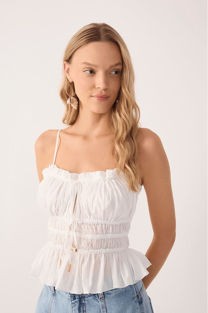 Blusa Algodão Drapeada