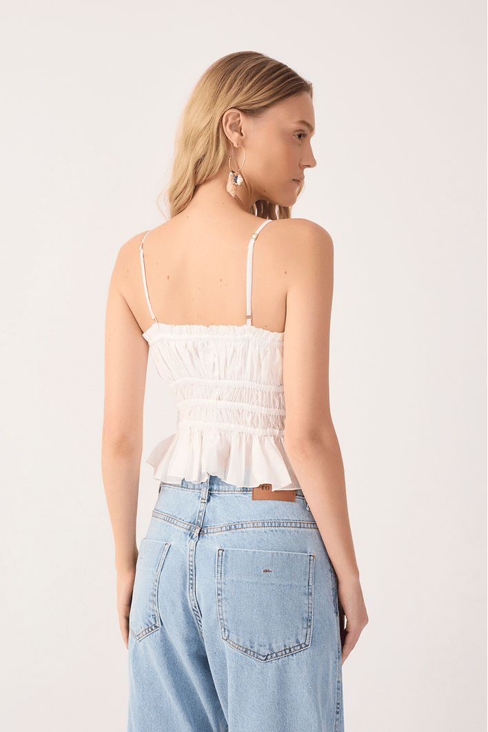 Blusa Algodão Drapeada