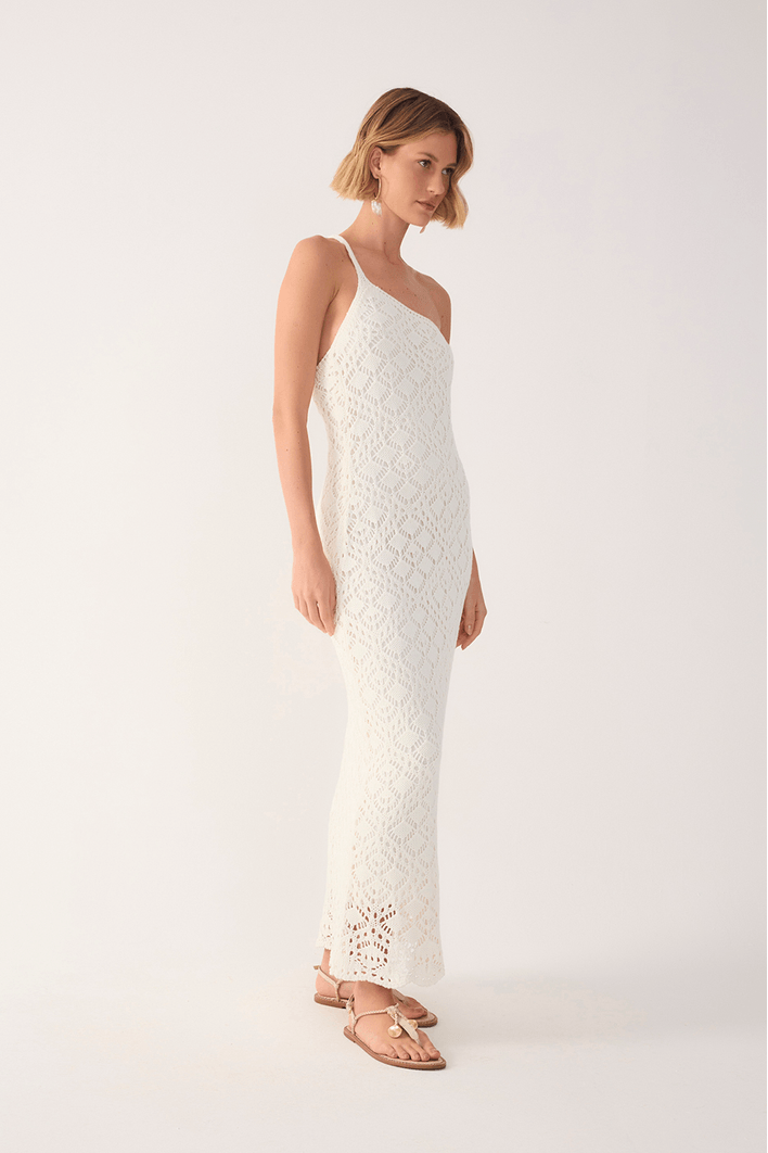 Vestido Tricot Ombro Só Rendado