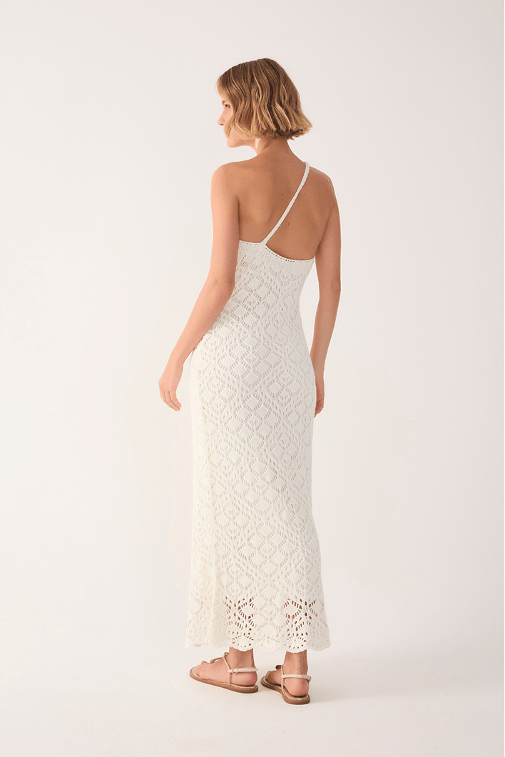 Vestido Tricot Ombro Só Rendado