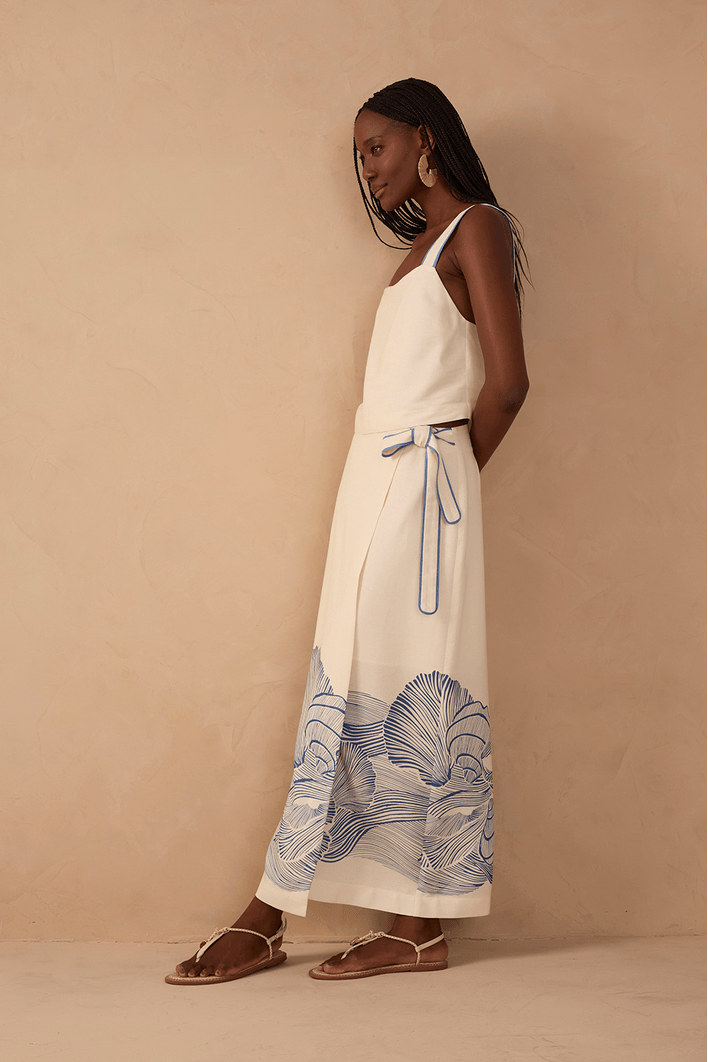 Conjunto Linho Estampa Mergulho