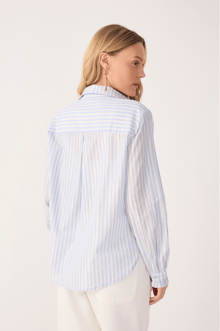 Camisa Algodão Listras Lurex