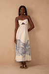 Vestido Cropped Linho Estampa Mergulho
