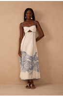 Vestido Cropped Linho Estampa Mergulho