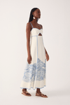 Vestido Cropped Linho Estampa Mergulho