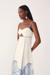 Vestido Cropped Linho Estampa Mergulho