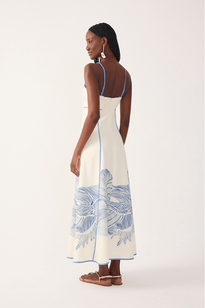 Vestido Cropped Linho Estampa Mergulho