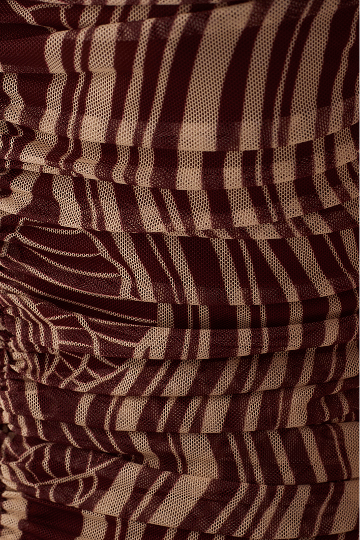 Vestido Franzido Estampa Som do Mar