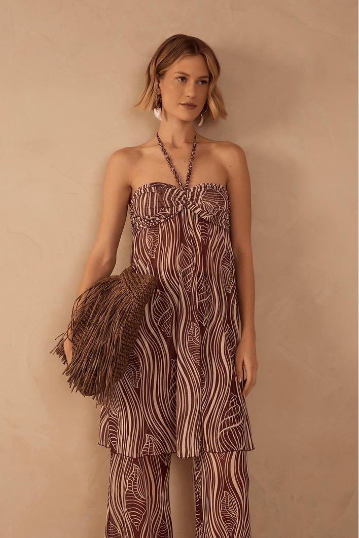 Túnica Tule Estampa Som do Mar