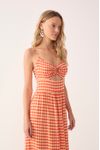 Vestido Cropped Estampa Escama Vermelha